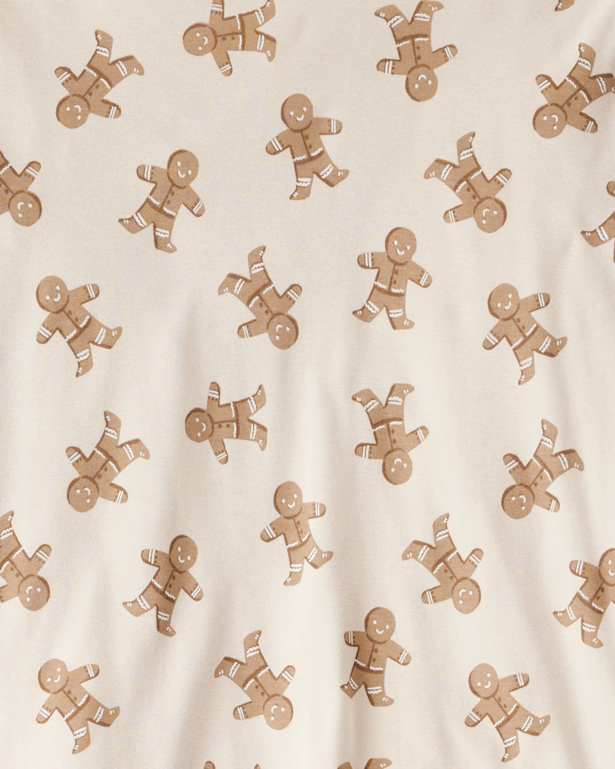 Kid Organic Cotton Pajamas Set Gingerbread Man Print