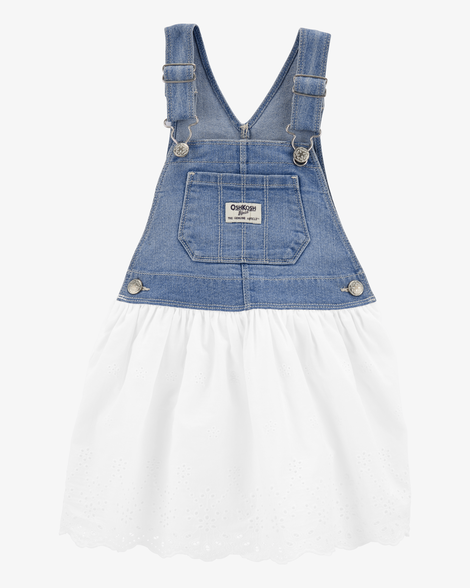 Toddler Denim Eyelet Jumper Dress