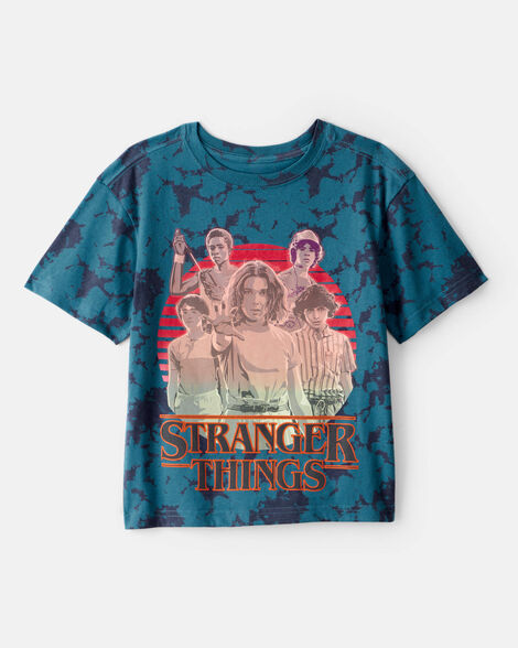 Kid Stranger Things Tie-Dye Short-Sleeve Graphic Tee - Black
