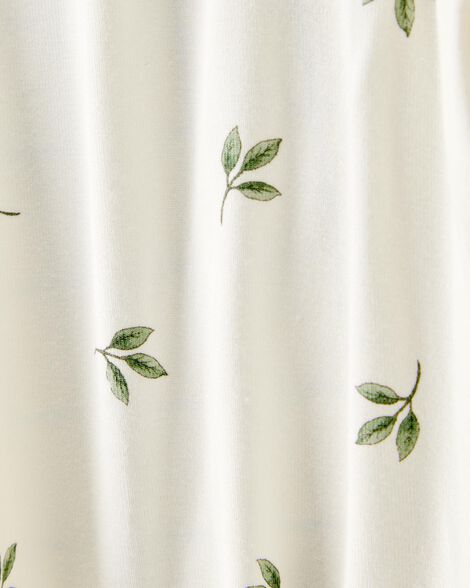  Product image 3 of Baby Leaf Print 2-Way Zip PurelySoft Sleep & Play Pajamas - Ivory