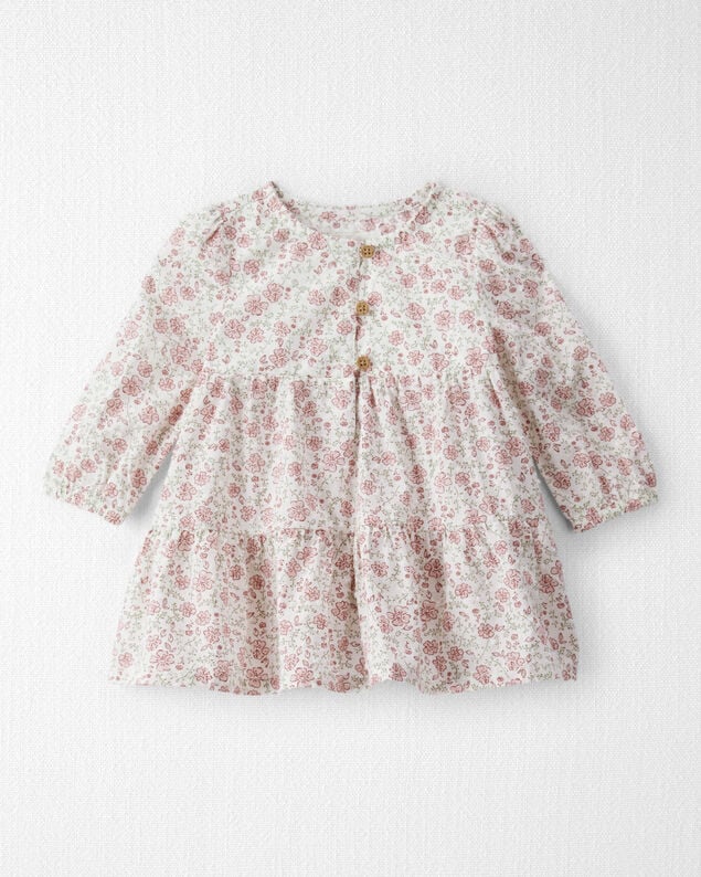 Baby Girl 3-Piece Thanksgiving Print Dress Set - White/Brown