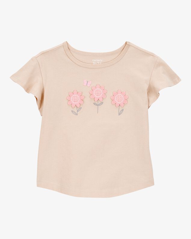 Product image 1 of Baby Floral Short-Sleeve Top - Tan