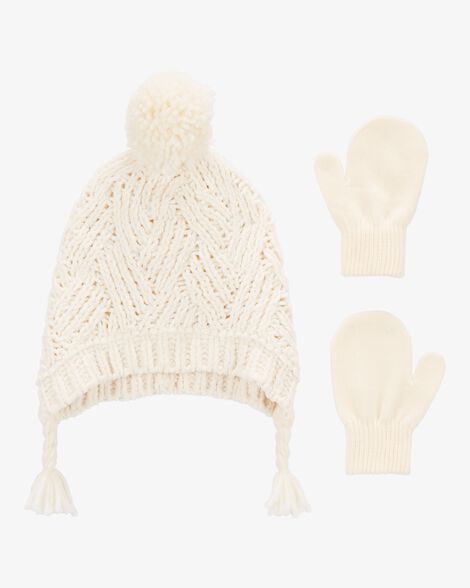  Product image 1 of Toddler 2-Pack Pom Hat & Mittens Set