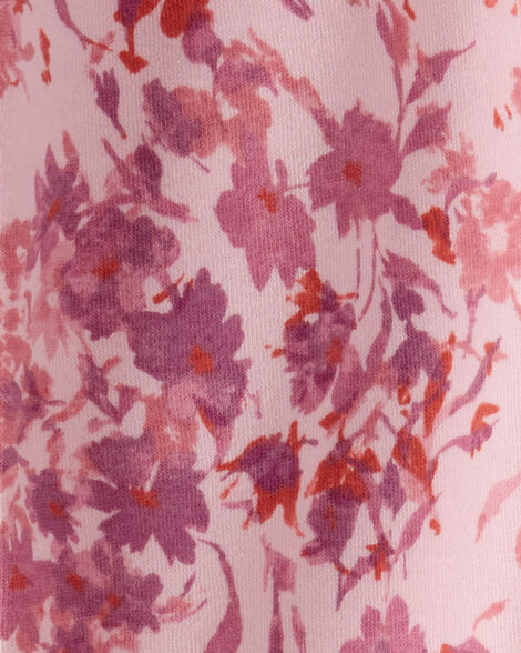 Product image 3 of Girls Floral Fleece Drawstring Joggers - Pink