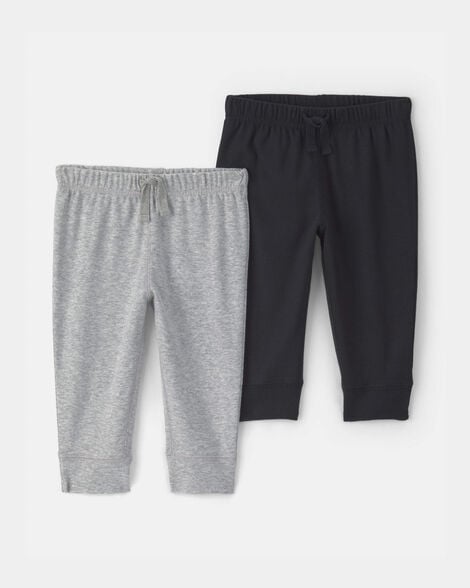 baby 2-pack pants - grey/black
