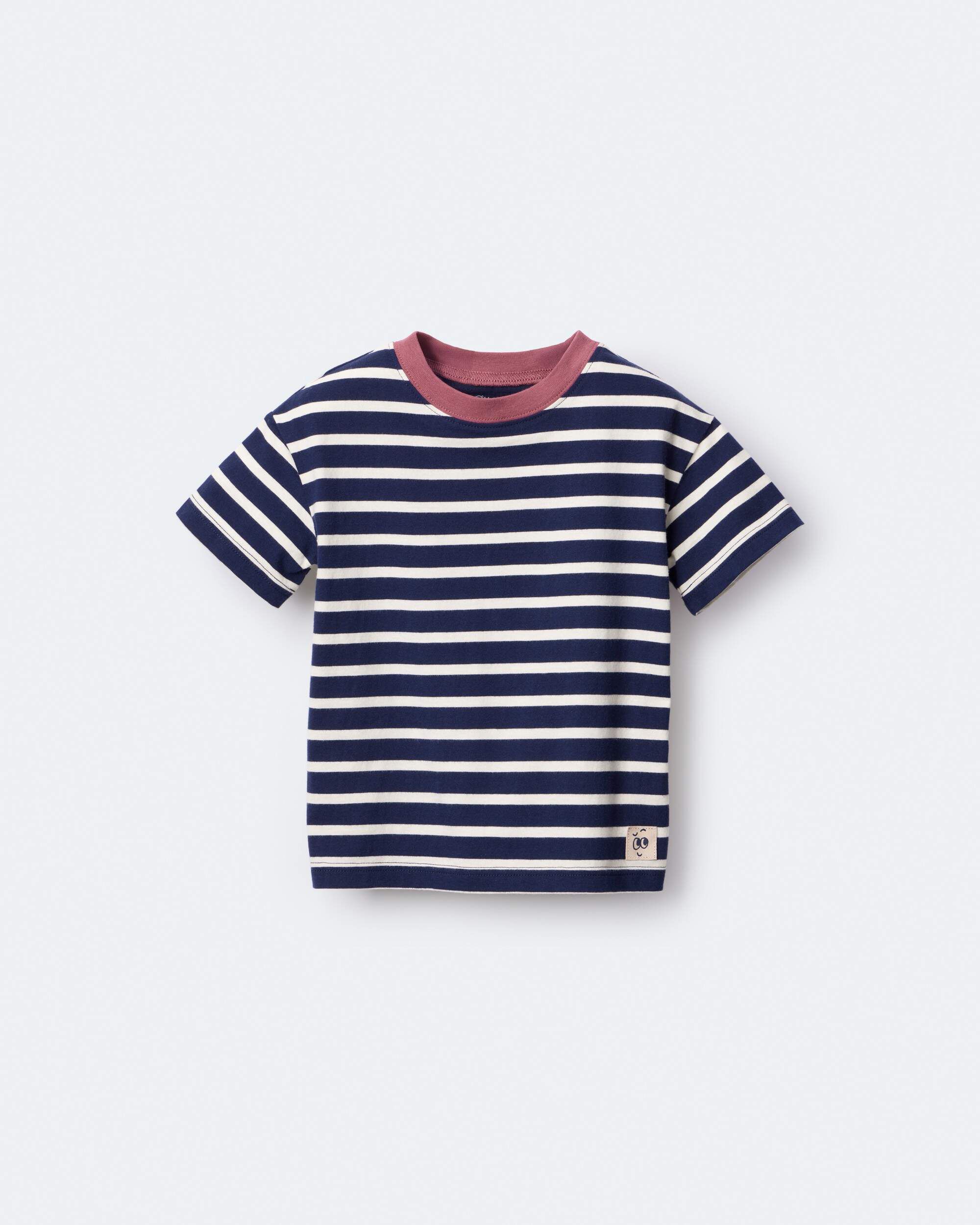 Toddler Striped Short-Sleeve Relaxed Subway Tee - Navy