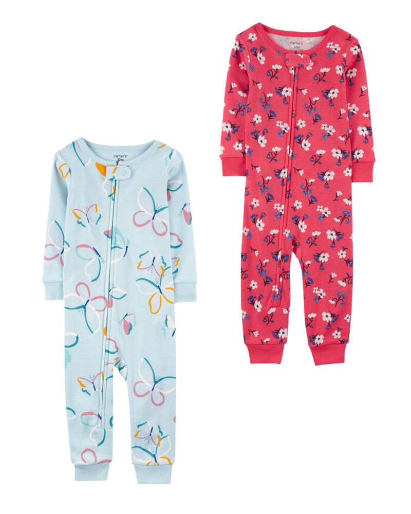 Carters Baby Girls 2-Pack Cotton Footless Pajamas