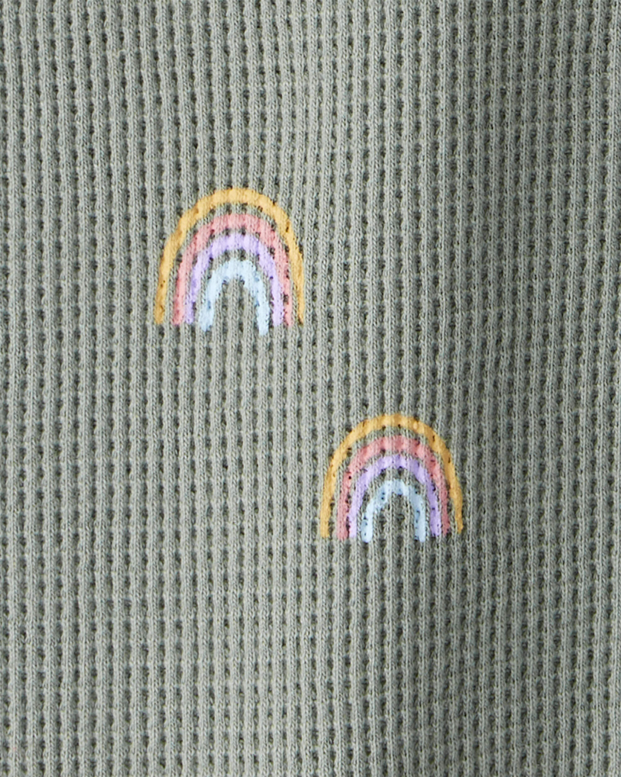 Baby Waffle Knit Sleep & Play Pajamas Magical Rainbow Print Made with Organic Cotton