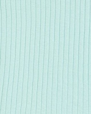 Product image 2 of Kid Solid Ribbed Cotton Blend 2-Piece Pajamas - Teal