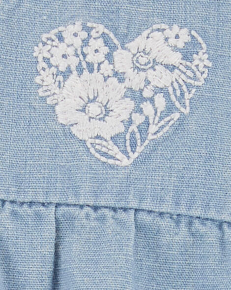 Baby Chambray Flutter Romper - Carter