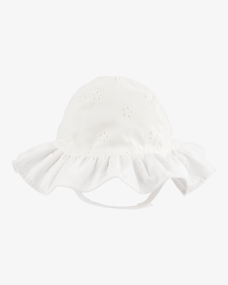 baby eyelet sun hat - cream