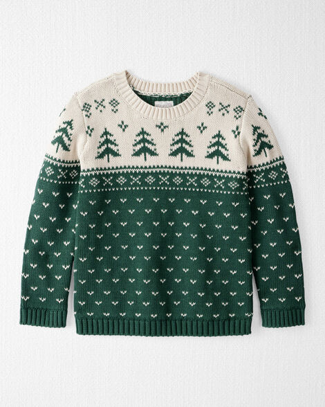 Kids Organic Cotton Fair Isle Sweater Knit Pullover