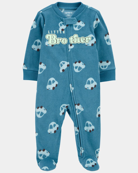 Product image 1 of Baby Little Brother Fleece Zip-Up Footie Sleep & Play Pajamas