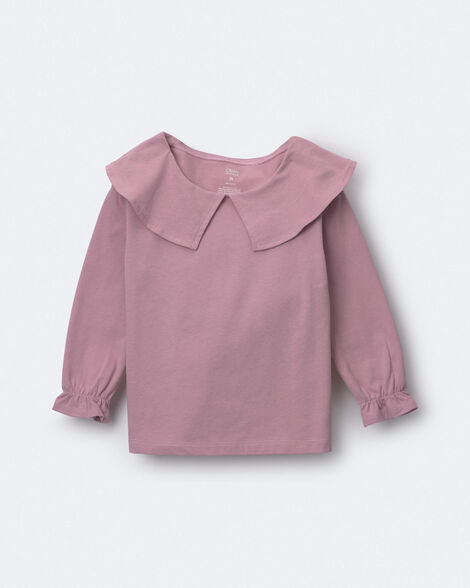 Toddler Girl Peter Pan Collar Top - Mauve