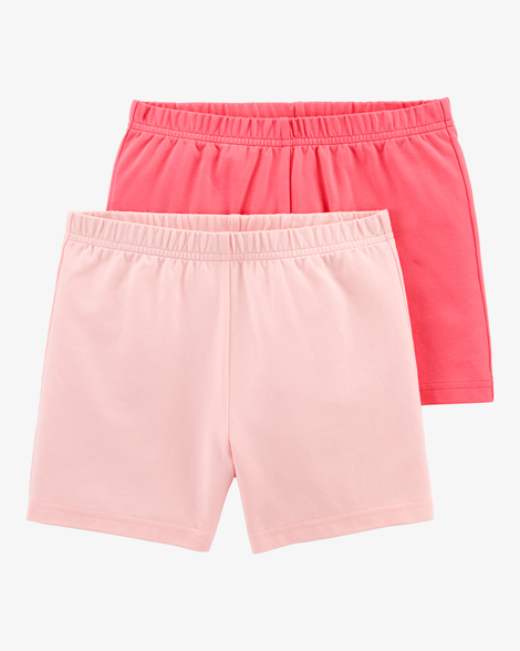 kid 2-pack tumbling shorts - pink