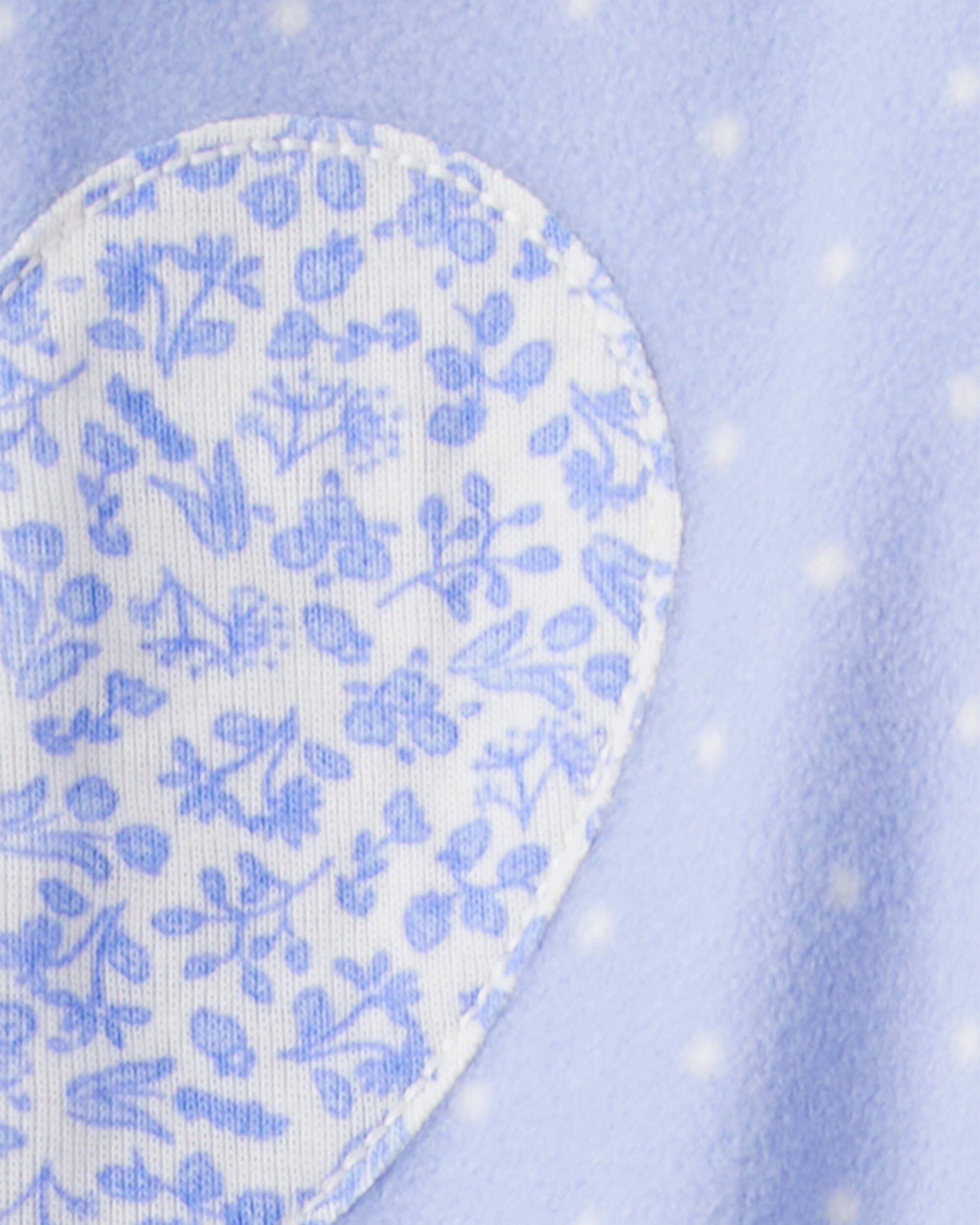 Toddler Girl Heart Polka Dot Print Loose Fit Long-Sleeve 2-Way Zip 1-Piece Pajamas - Blue