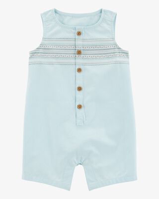 Product image 1 of Baby Tribal Print Button-Front Romper - Blue