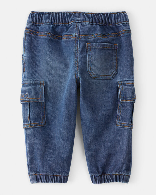 Product image 2 of Baby Boy Denim Cargo Joggers - Blue