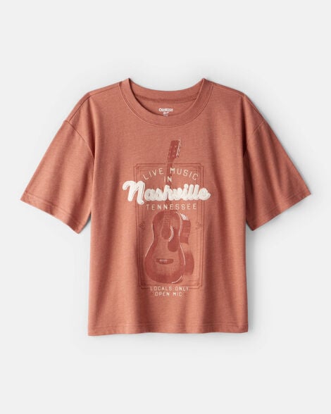 Boys Nashville Music Short-Sleeve Graphic Tee - Brown