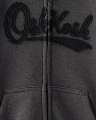 Product image 2 of Toddler OshKosh Fleece Logo Zip Jacket - Black