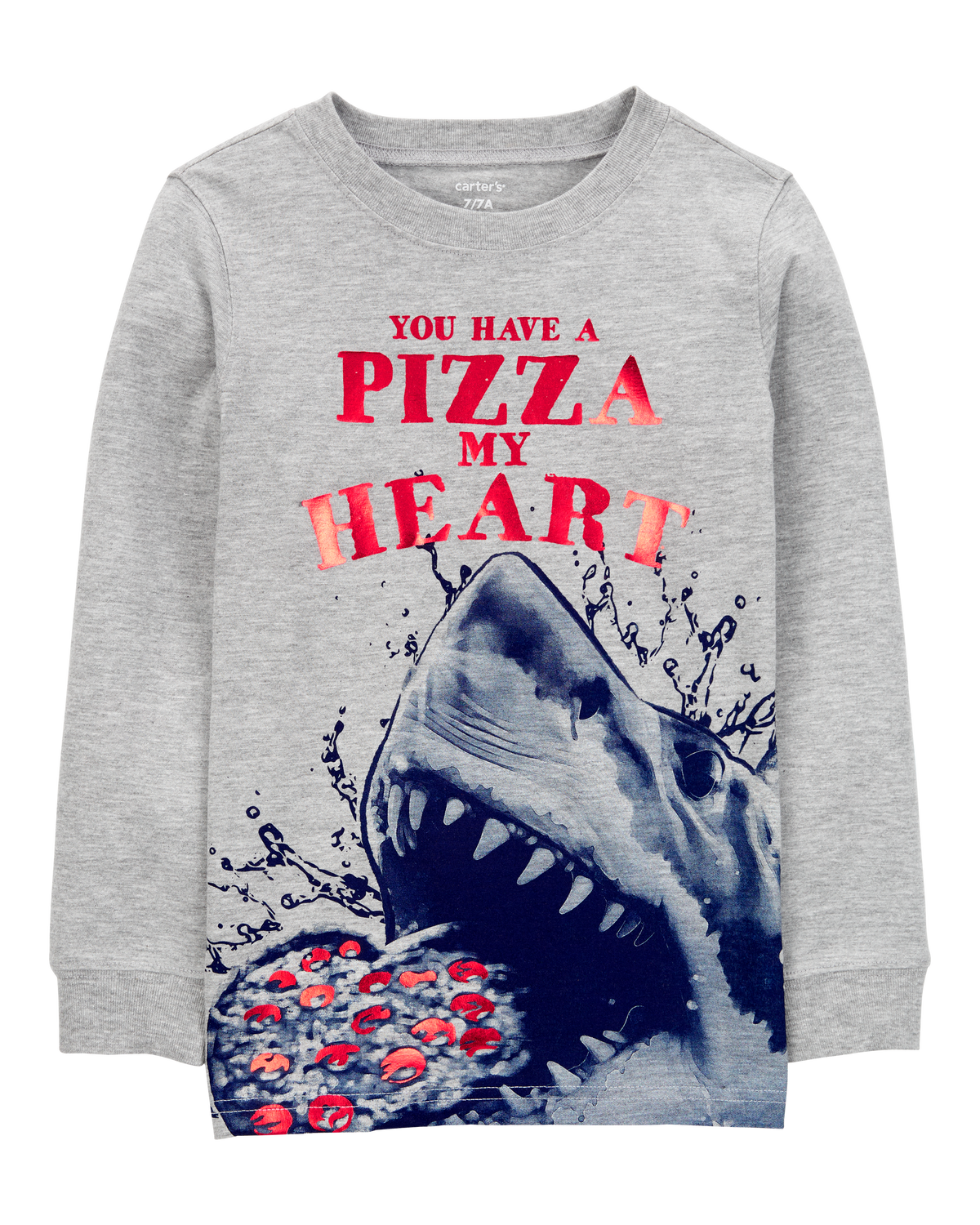 Kid Shark Cotton Blend Long-Sleeve Tee - Gray - Carter's