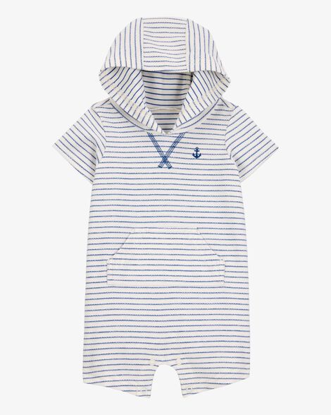  Product image 1 of Baby Striped Hooded Romper