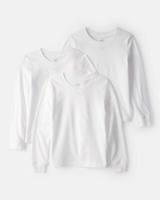 Product image 1 of Boys 3-Pack Long-Sleeve Undershirts - White