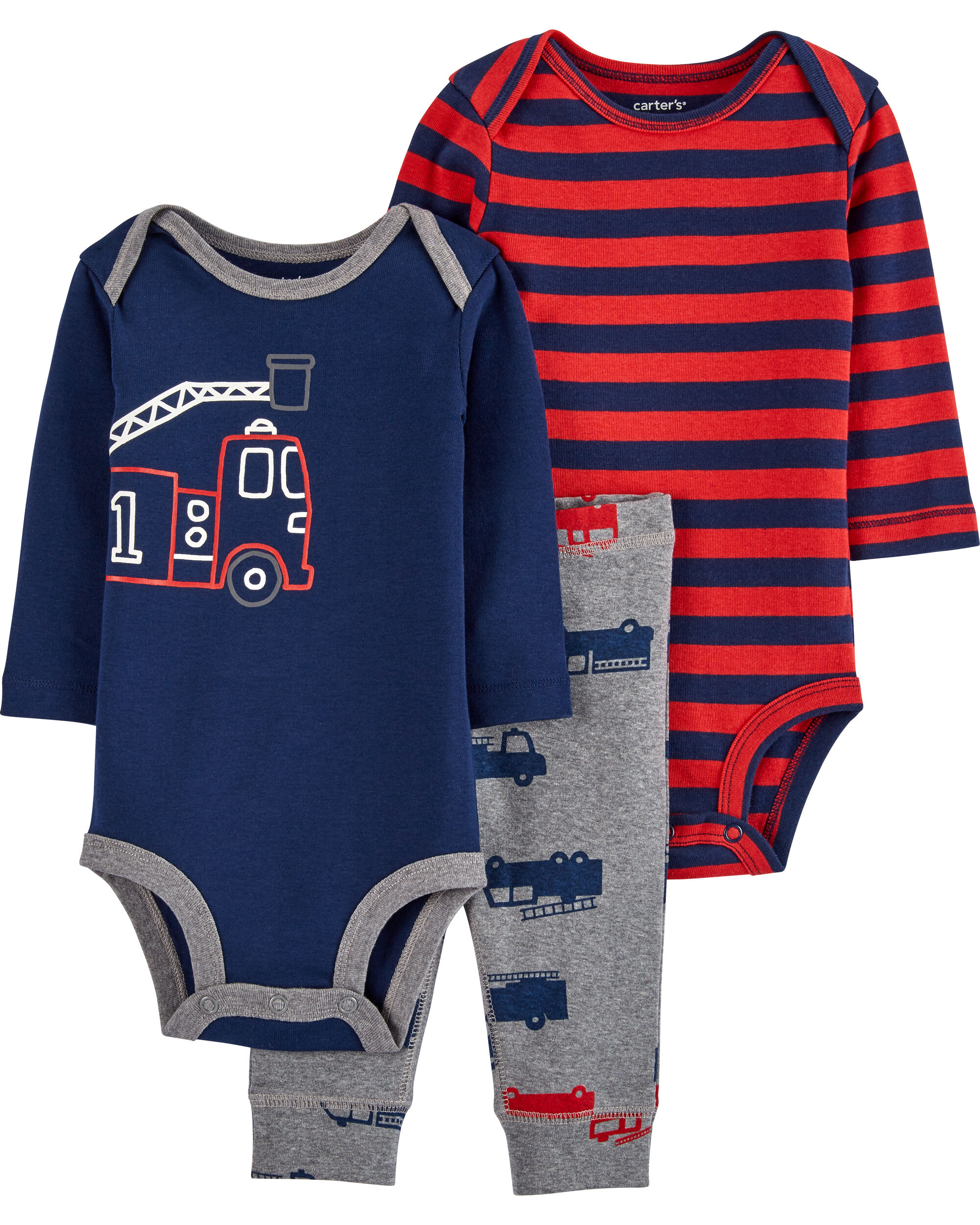 *CLEARANCE* 3-Piece Firetruck Little Character Set