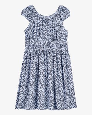 Product image 1 of Kid Floral Short-Sleeve Dress - Blue