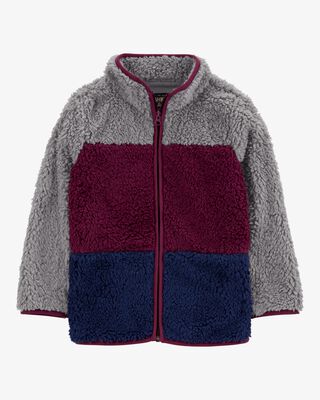 Product image 1 of Kid Colorblock Fleece Knit Jacket - Red