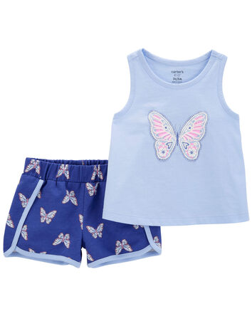 Toddler 2-Piece Butterfly Tank & Short Set