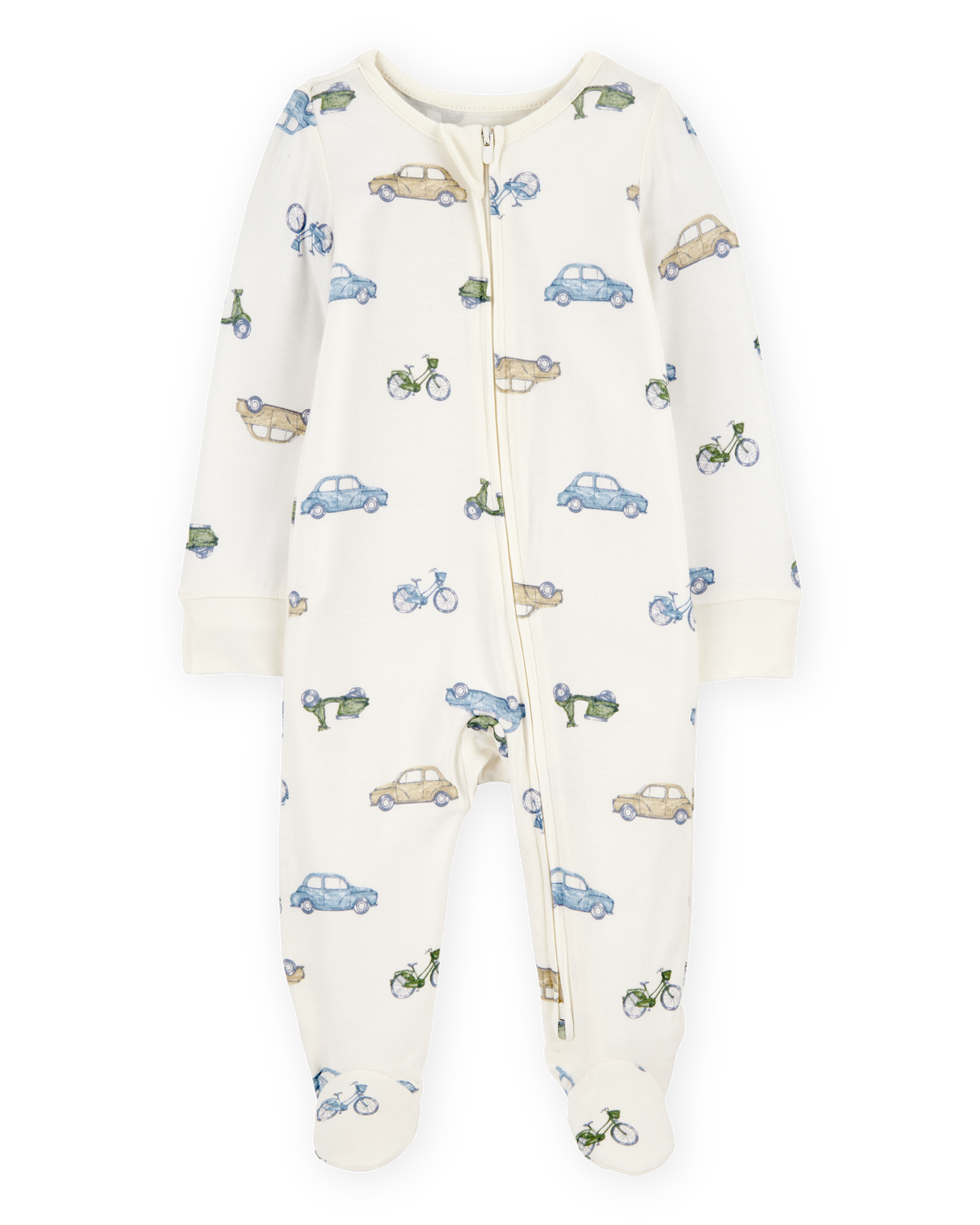 Baby Car Print Zip-Up PurelySoft Sleep & Play Pajamas