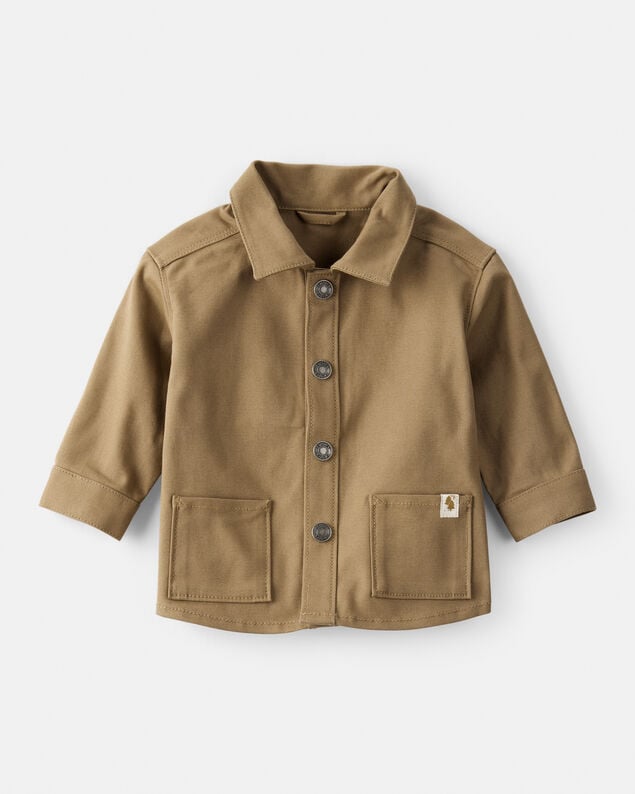 Product image 1 of Baby Boy Canvas Long-Sleeve Fashion Jacket - Brown