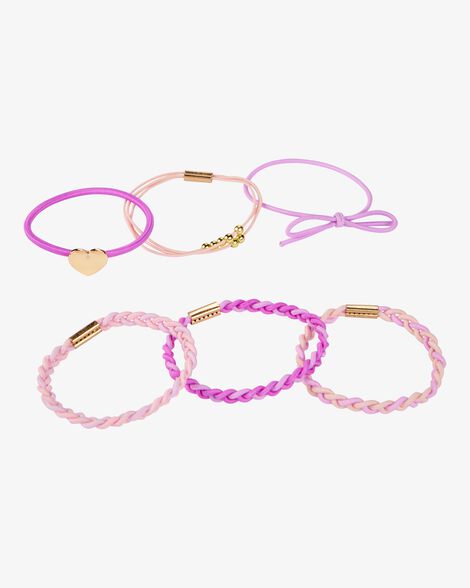  Product image 1 of Toddler 6-Pack Ponytail Hairbands - Purple/Pink