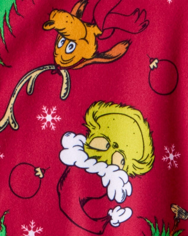 Product image 2 of Toddler Dr. Seuss™ The Grinch Print Fleece Long-Sleeve Loose Fit 2-Piece Pajamas - Red