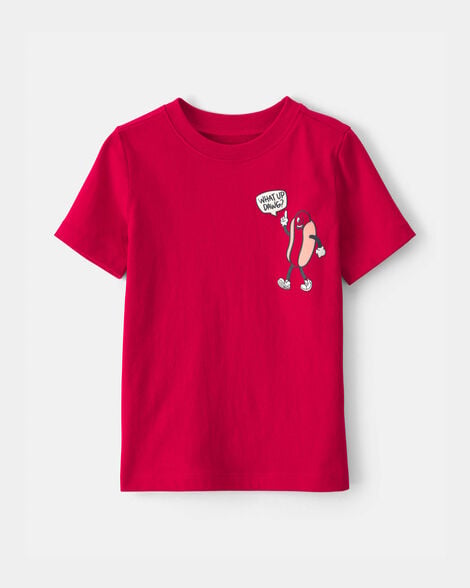 toddler boy hot dog graphic tee - red