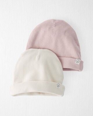 Product image 1 of Baby 2-Pack Organic Cotton Rib Caps