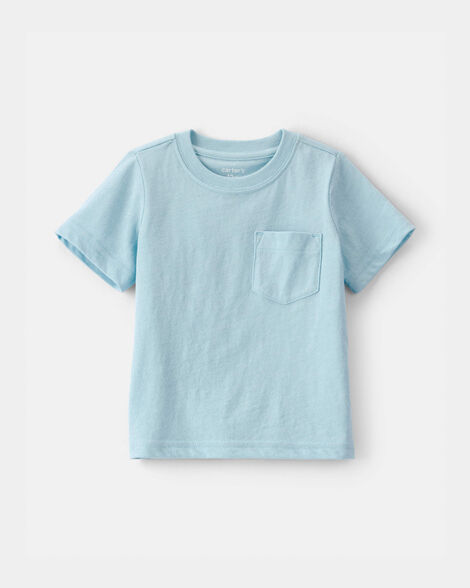baby solid pocket t-shirt - blue