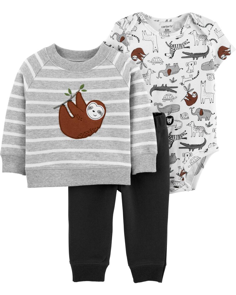 3 Piece Sloth Little Jacket Set Carters Com