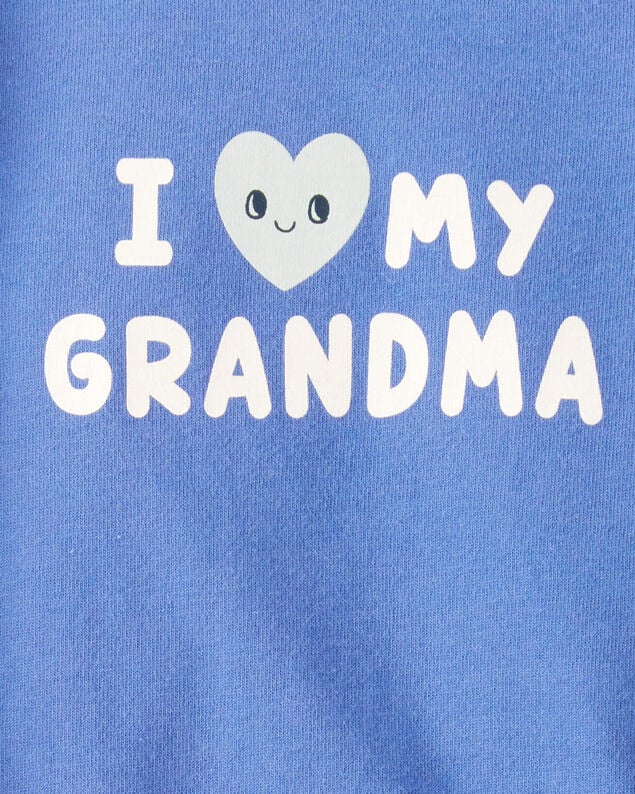 Product image 2 of Baby Boy I Love My Grandma Cotton Long-Sleeve Graphic Bodysuit - Blue