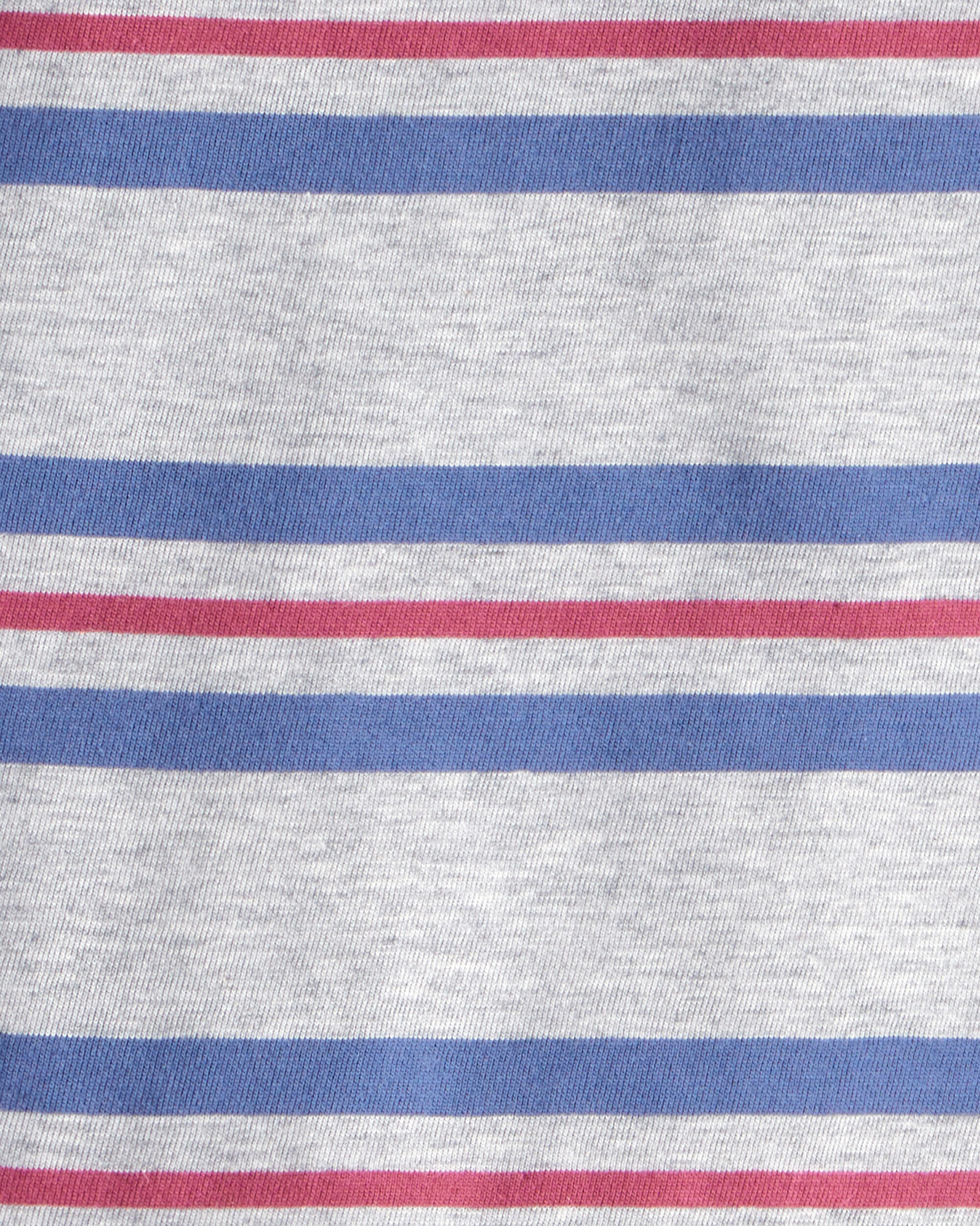 Toddler Boy Striped Short-Sleeve Henley Tee - Grey
