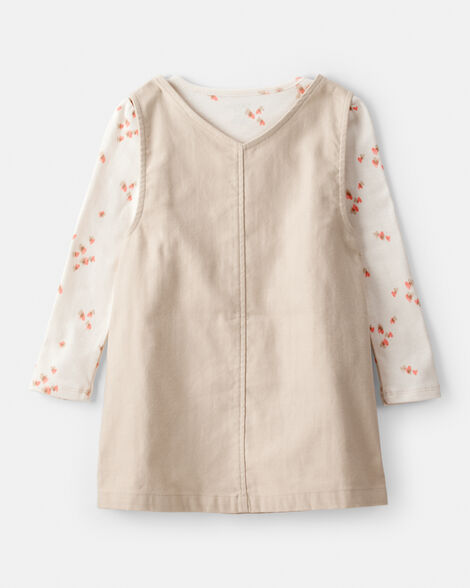  Product image 2 of Toddler Girl 2-Piece Heart Print Cotton Long-Sleeve Dress - Brown