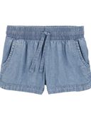 Chambray - Toddler Chambray Pull-On Sun Shorts, Selected