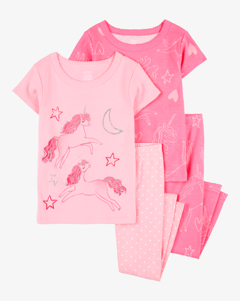 toddler girl 4-piece unicorn cotton pajamas