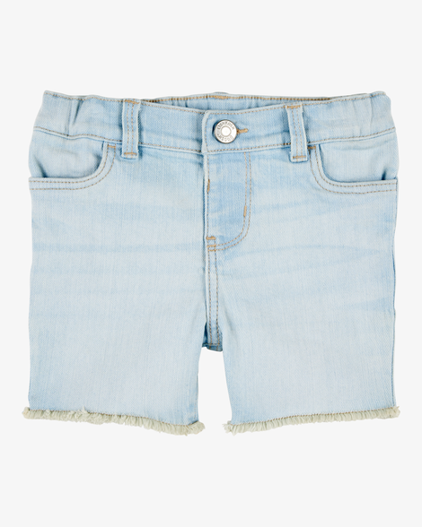 Toddler Frayed Hem Iconic Denim Short - Splash Wash