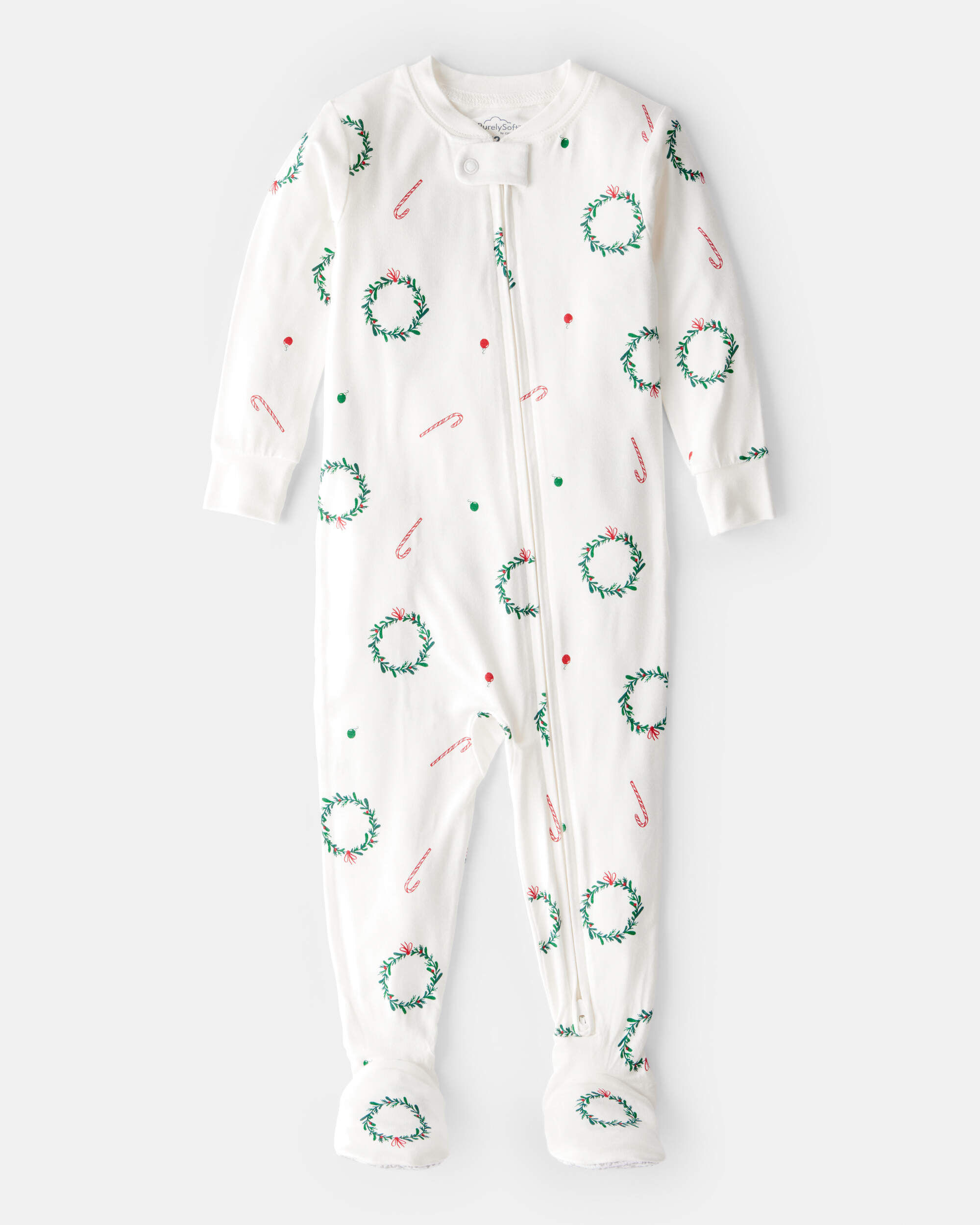 Baby Wreath PurelySoft Snug Fit 1-Piece Pajamas - White