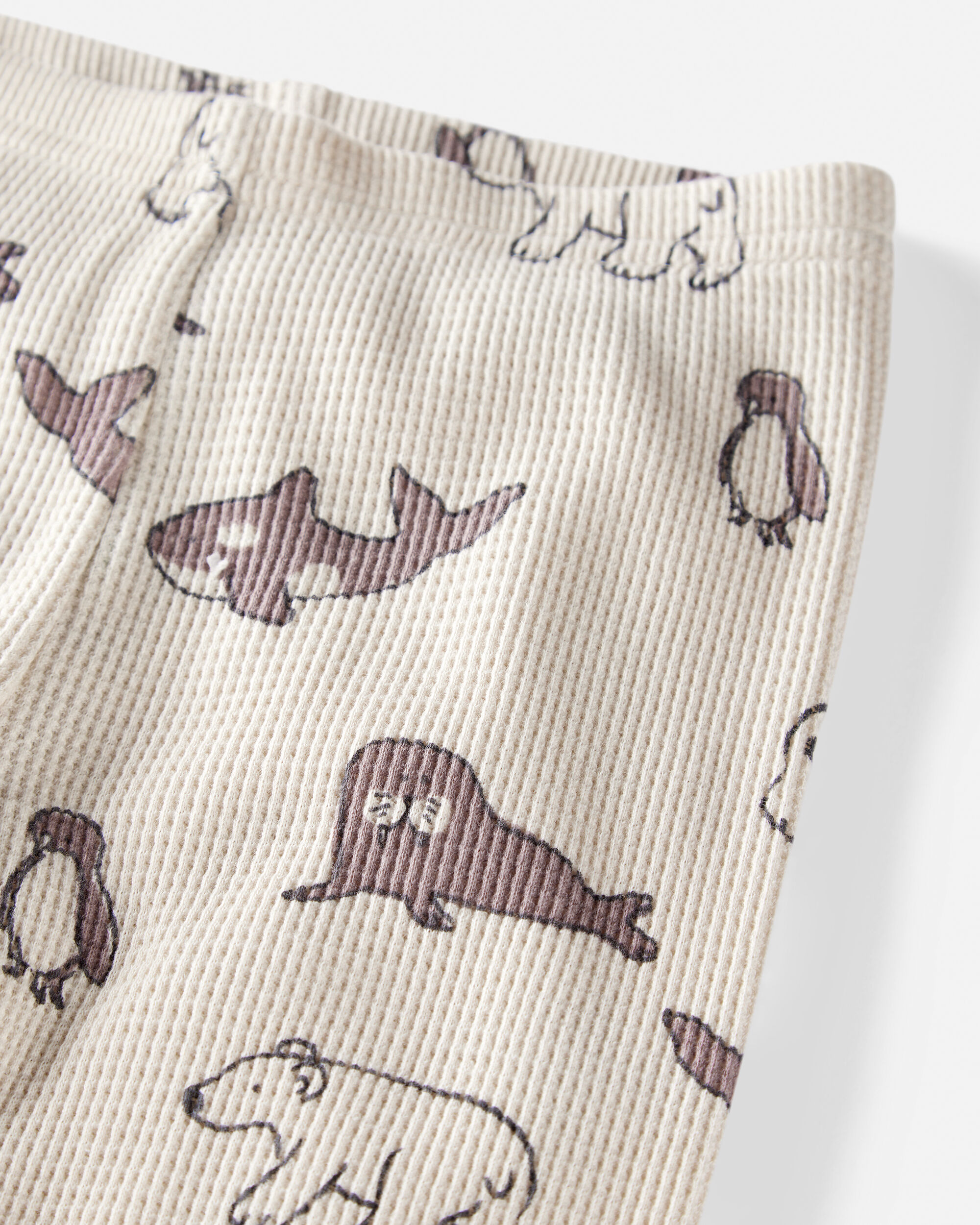 Toddler Waffle Knit Pajamas Made with Organic Cotton in Artic Friends Print