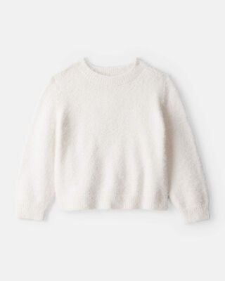 Toddler Girl Stay Cozy Sweater - Red/Cream