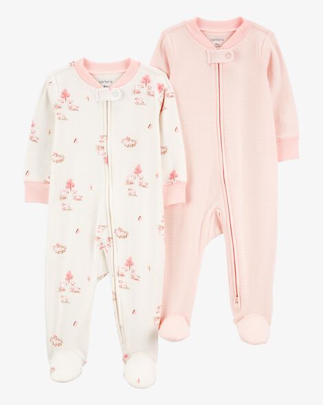  Product image 1 of Baby 2-Pack 2-Way Zip Cotton Sleep & Play Pajamas