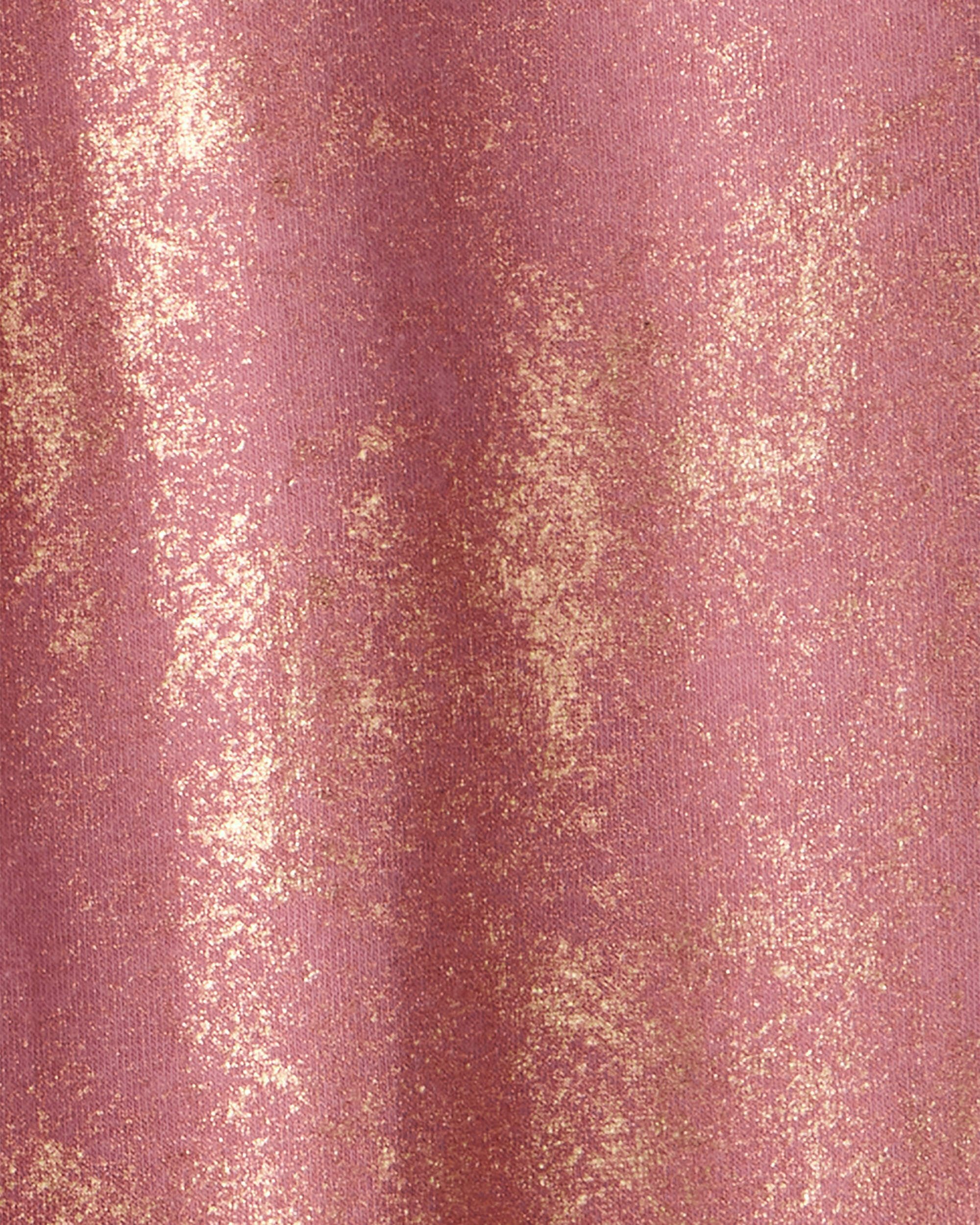 Girls DayDream Fleece Metallic Knit Drawstring Joggers - Pink